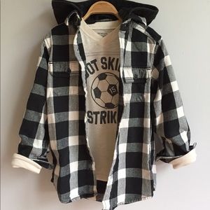 Children’s Place B&W Buffalo Check Shirt Jacket